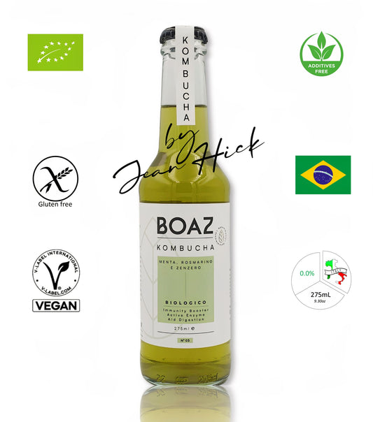 BOAZ KOMBUCHA - ROSEMARY MINT AND GINGER BIO