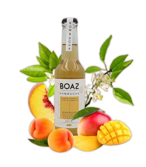 BOAZ KOMBUCHA - MANGO PEACH AND ORANGE BLOSSOM BIO