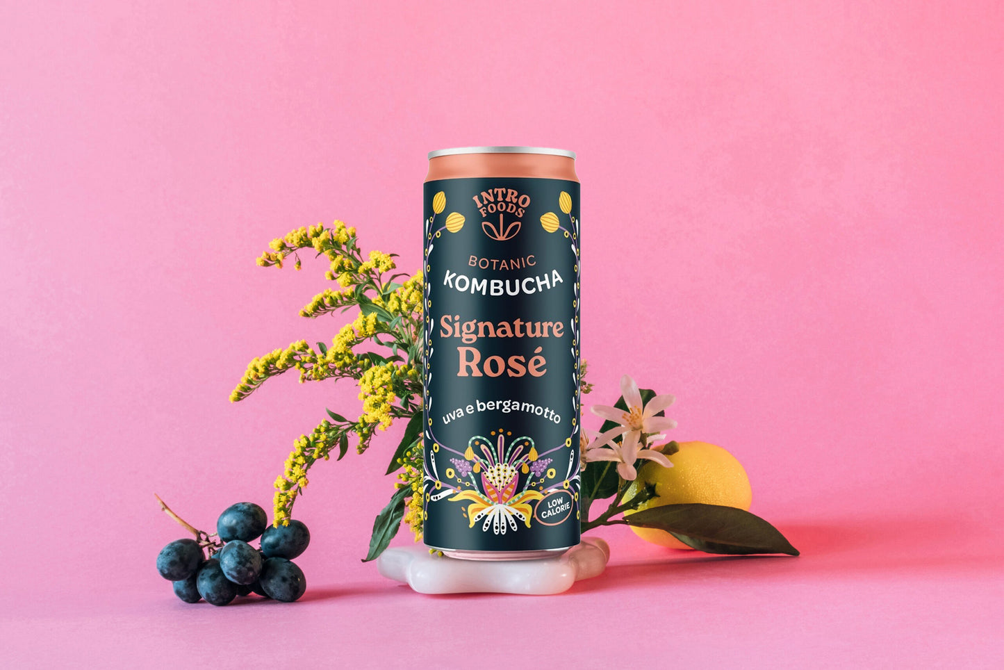 INTRO KOMBUCHA SIGNATURE ROSÉ - UVA NERA E BERGAMOTTO CALABRESE BIO IN LATTINA