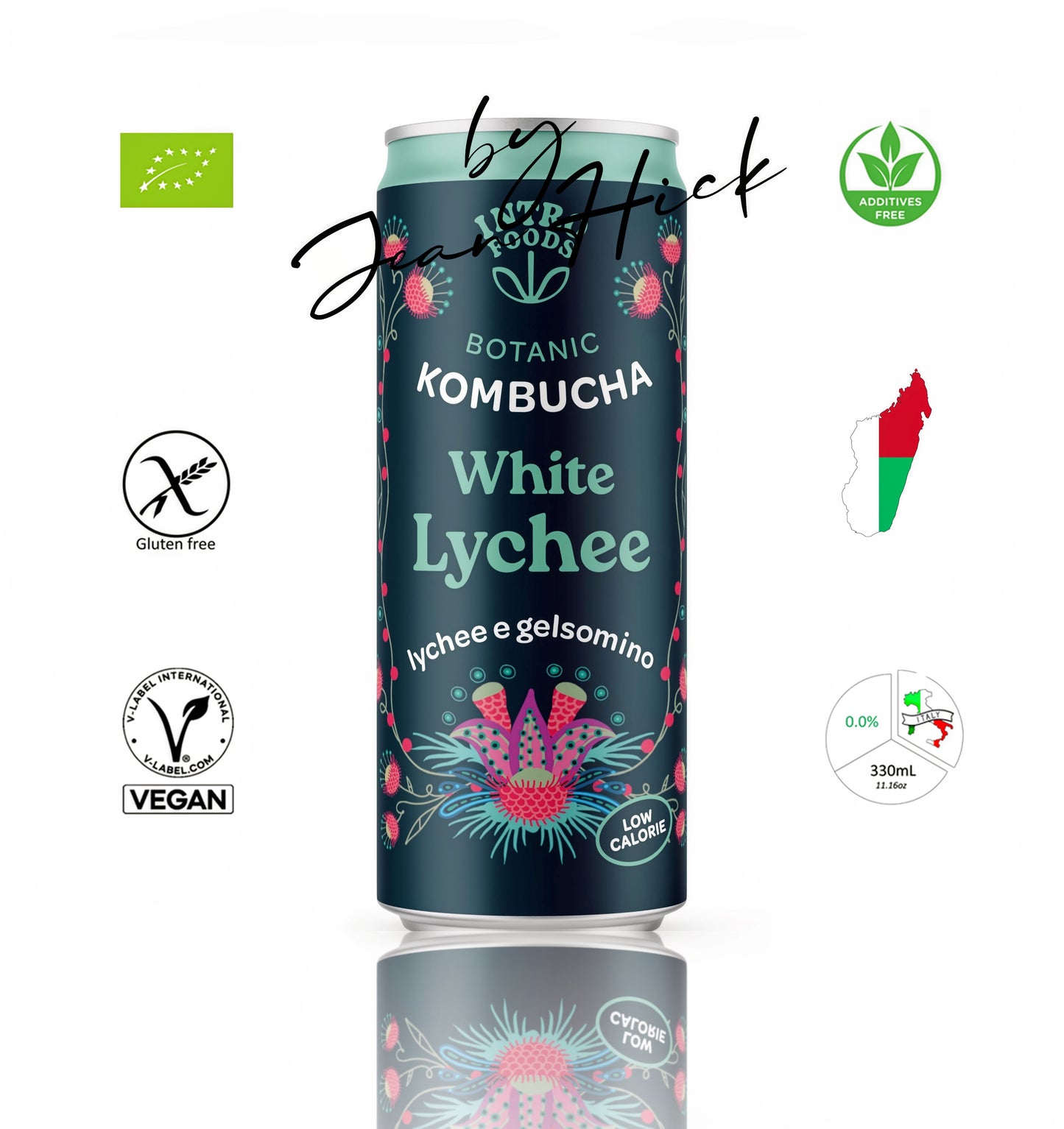 INTRO KOMBUCHA - WHITE LYCHEE AND JASMINE BIO CAN