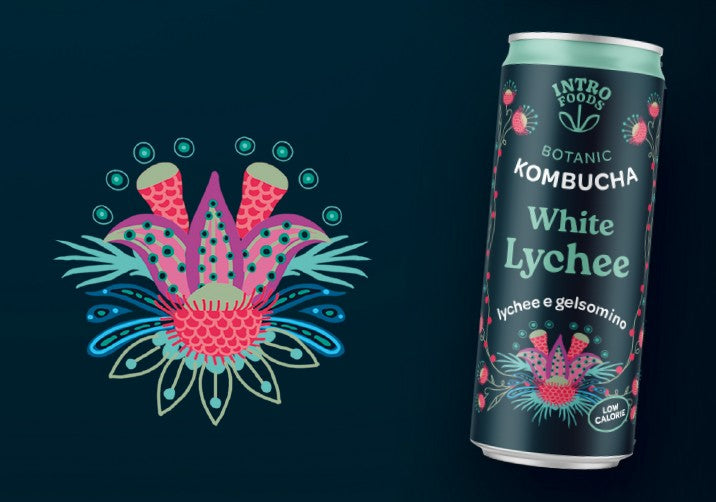 INTRO KOMBUCHA - WHITE LYCHEE AND JASMINE BIO CAN
