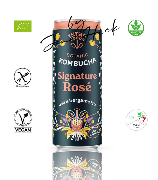 INTRO KOMBUCHA SIGNATURE ROSÉ - BLACK GRAPES AND BERGAMOT BIO CAN
