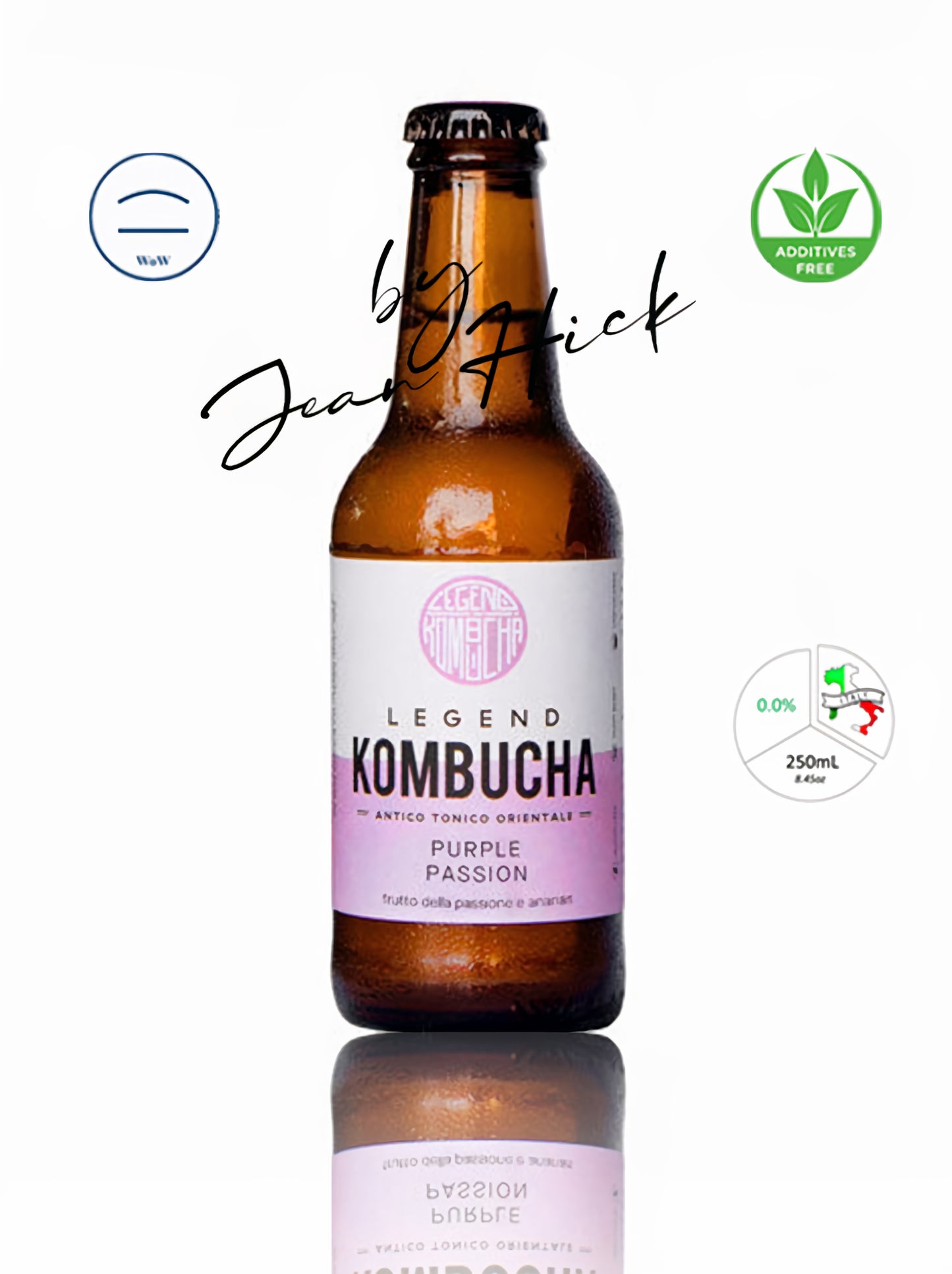 LEGEND KOMBUCHA PURPLE PASSION - PASSION FRUIT AND ANANAS BOTTLE