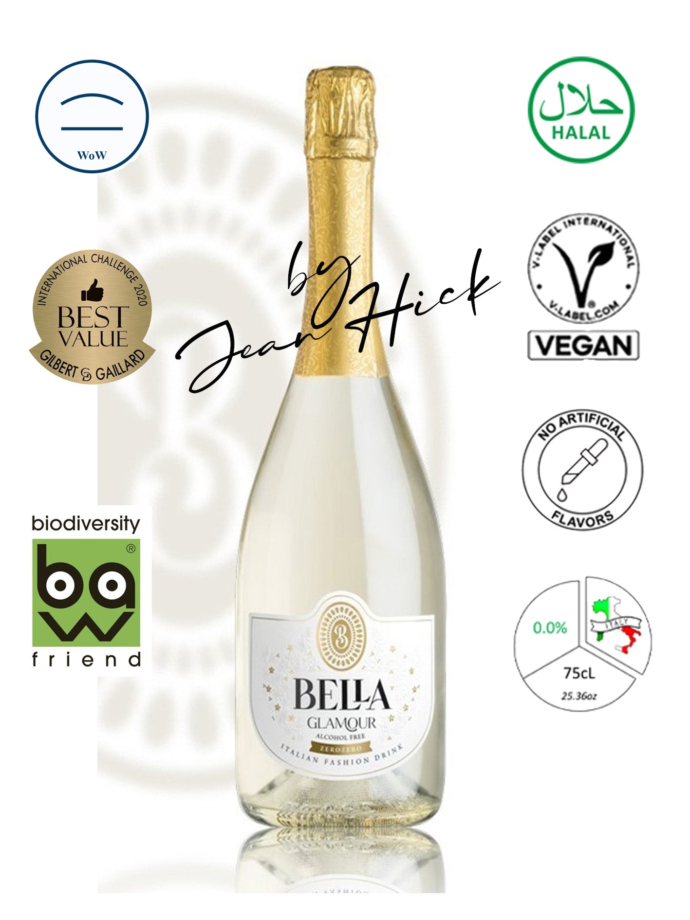 BELLA GLAMOUR ZEROZERO 0,0% - VINO BLANCO ESPUMOSO VEGANO