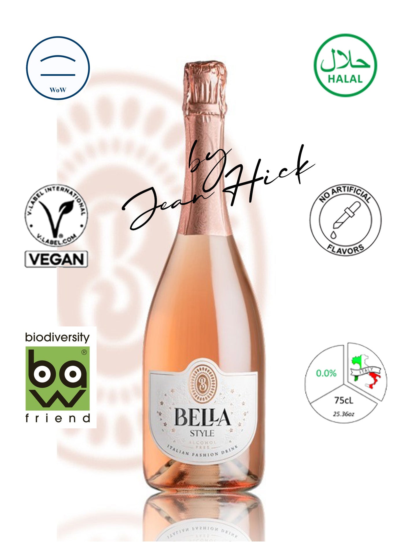 BELLA STYLE ZEROZERO 0,0% - VINO ROSADO ESPUMOSO VEGANO