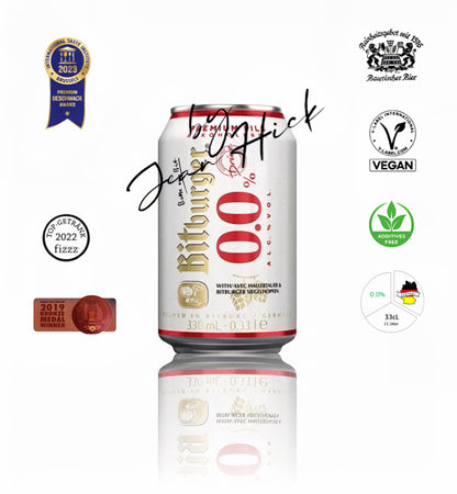 BITBURGER 0.0% — drive premium pils beer 330mL can