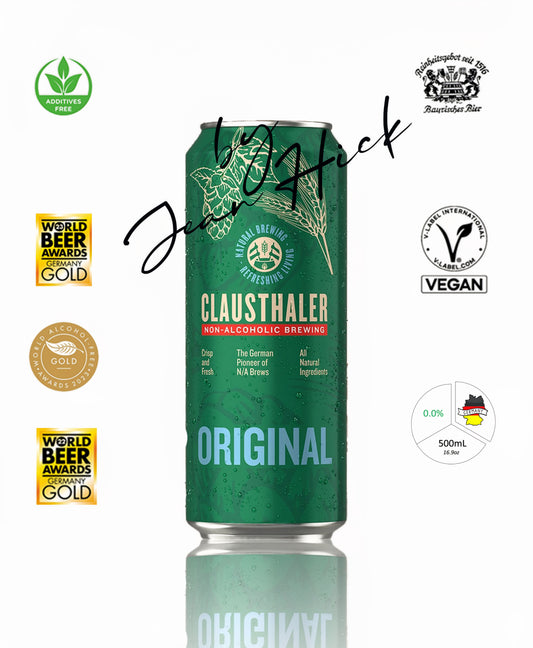 CLAUSTHALER ORIGINAL 0,0% - CERVEZA VEGANA SIN ALCOHOL 500ML LATA