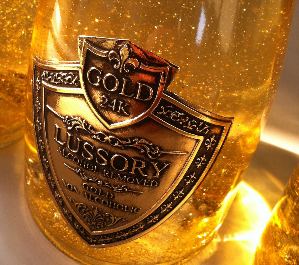 LUSSORY AVEC PAILLETTES DE PUR OR 24 CARATS 0,0% - VIN BLANC MOUSSEUX BRUT ÉDITION LIMITÉE