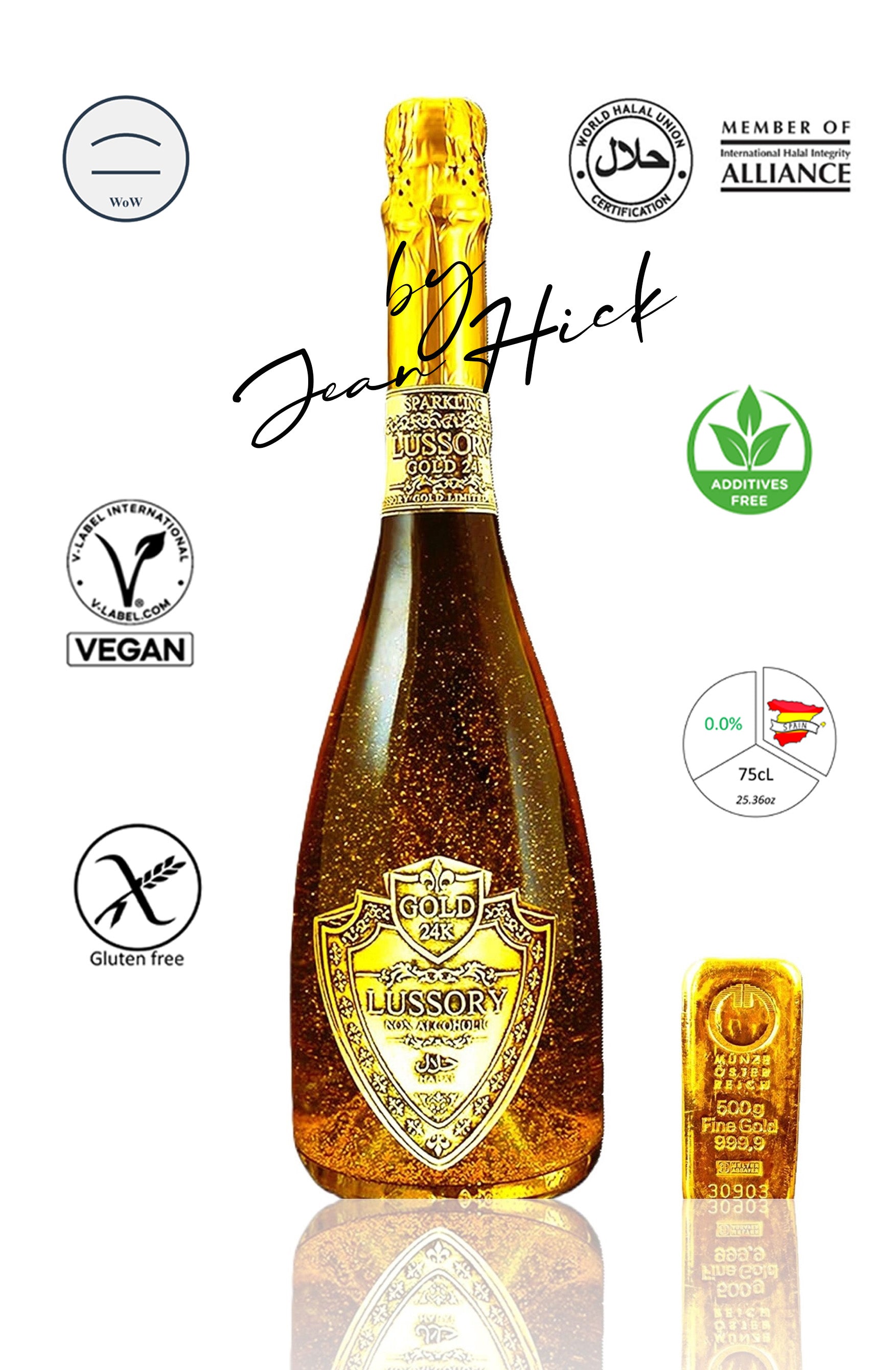 Lussory 24K Gold 0.0% - Luxury Alcohol-Free Halal Sparkling Wine – NAD ...