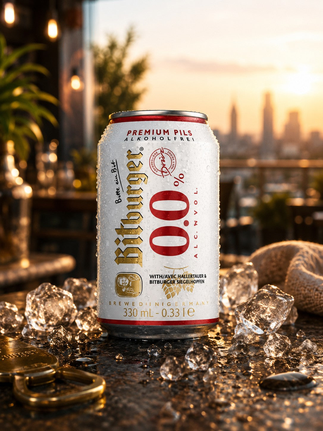 BITBURGER 0.0% — drive premium pils beer 330mL can