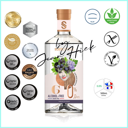 SOBER SPIRITS GIN 0,0% CRÉÉ À PARTIR D'UN GIN FRANÇAIS AUTHENTIQUE