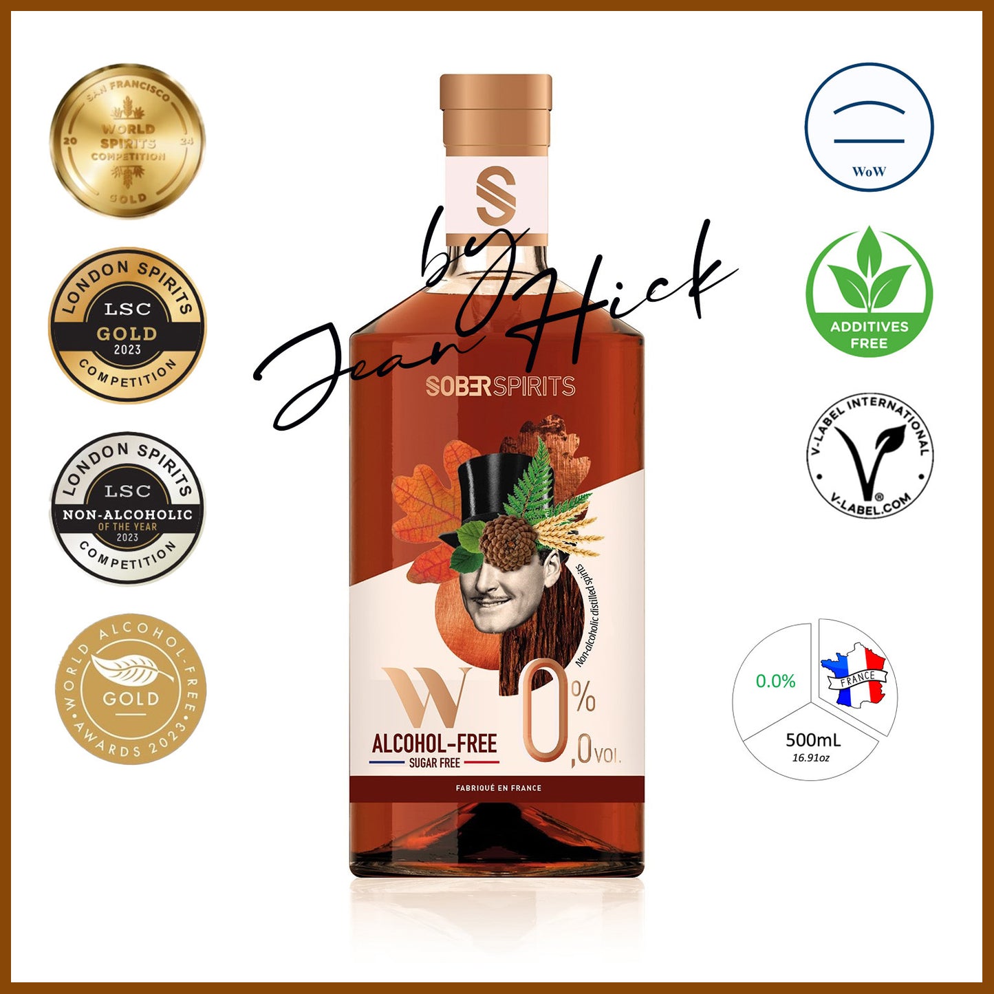 SOBER SPIRITS WHISKY BOURBON 0,0% HERGESTELLT AUS ECHTEM 3-JÄHRIGEN SCHOTTISCHEN WHISKY