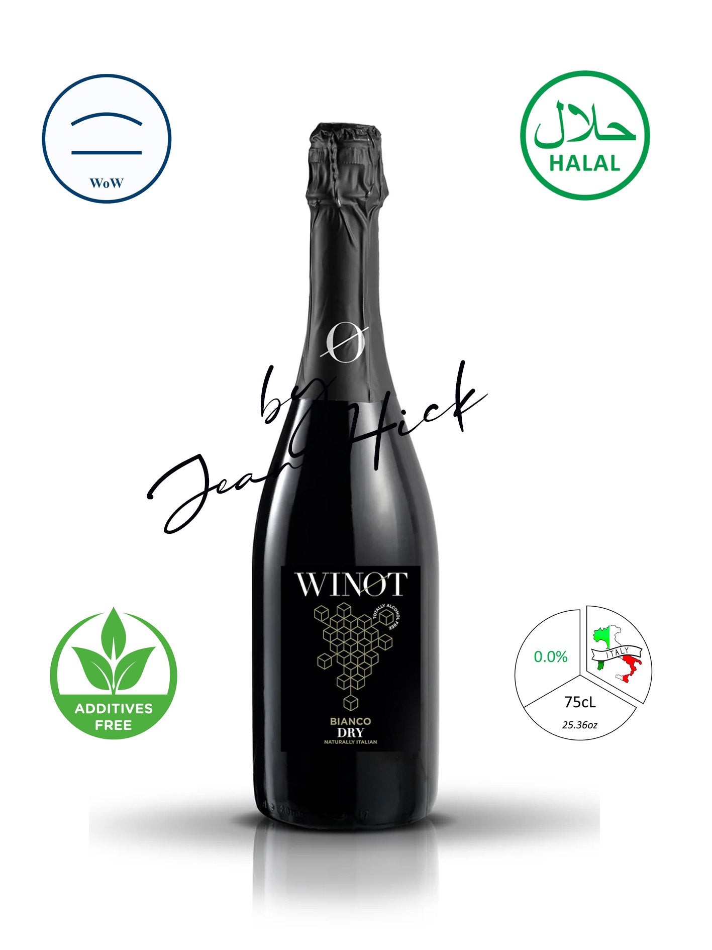 WINOT BIANCO DRY 0,0% - VINO ESPUMOSO SECO PREMIUM DEL PIAMONTE